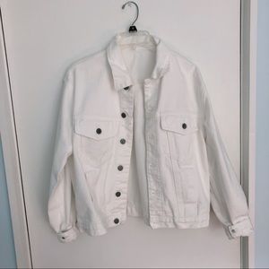 Oversized White Jean Jacket